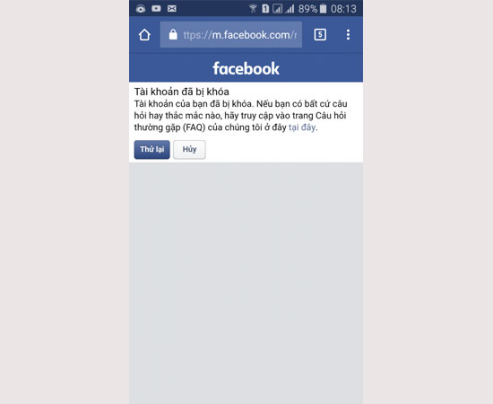 Tài khoản Facebook bị khóa