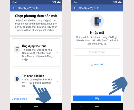 ​Ngoài xác thực bằng số điện thoại bạn cũng có thể xác thực bằng ứng dụng như Duo Mobile...