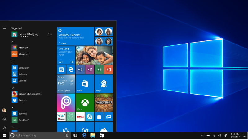 Giao diện chính của Windows 10
