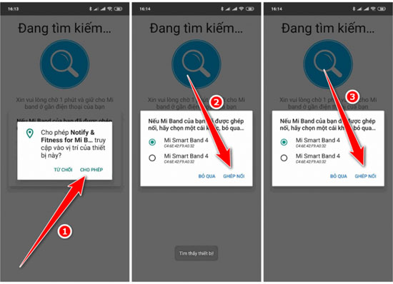 ​Màn hình tìm kiếm Mi Band
