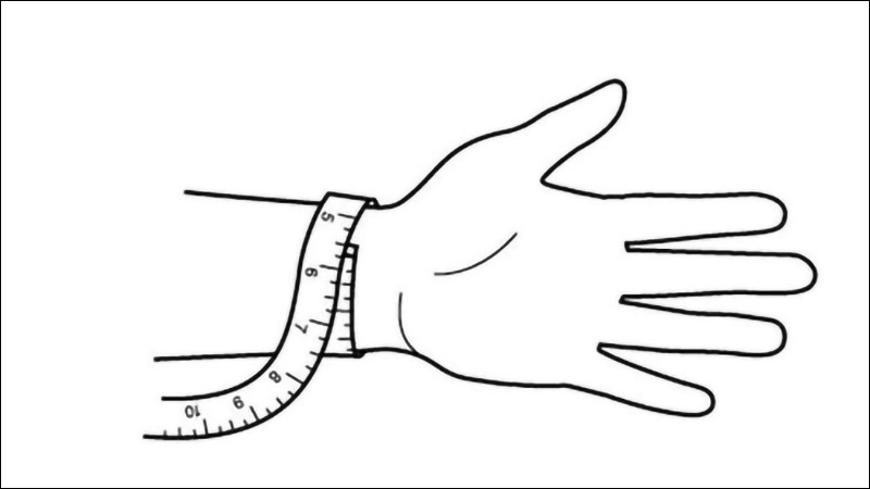 Bạn hãy sử dụng thước dây để đo kích thước cổ tay