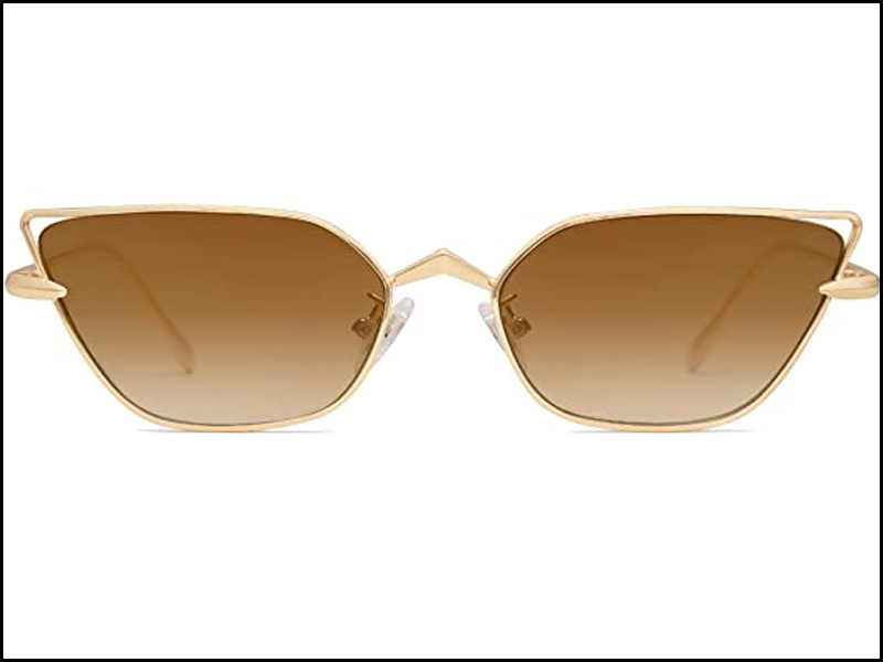 Gold Framed Cat Eye Sunglasses 