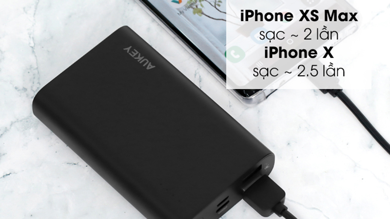 Pin sạc dự ph&ograve;ng Aukey c&oacute; thời lượng sử dụng cao