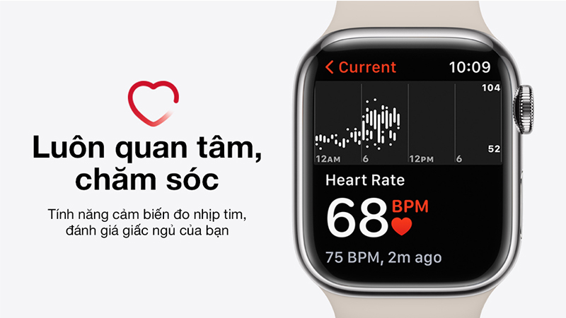 Apple Watch Series 7 LTE viền thép có thể đo điện tâm đồ