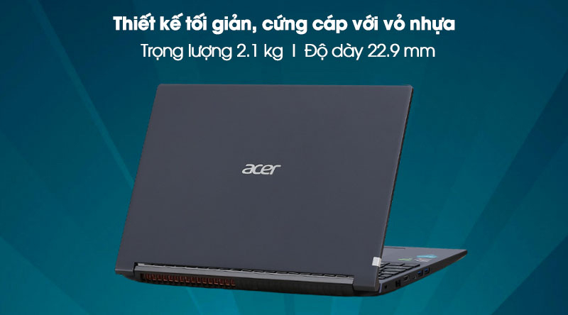 Laptop Acer Aspire 7 A715 có thiết kế đơn giản