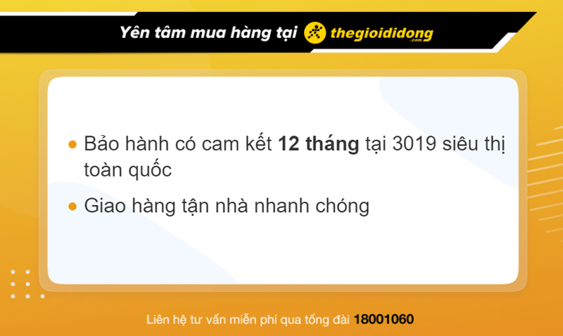 Chính sách bảo hành tai nghe True Wireless tại TGDĐ