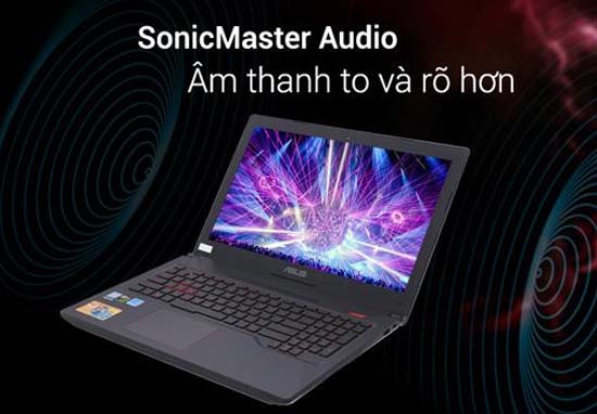 Laptop Asus được trang bị công nghệ độc quyền của hãng như SonicMaster 
