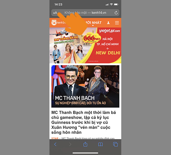​Tại một trang web nào đó chọn vào hình 2 chữ A