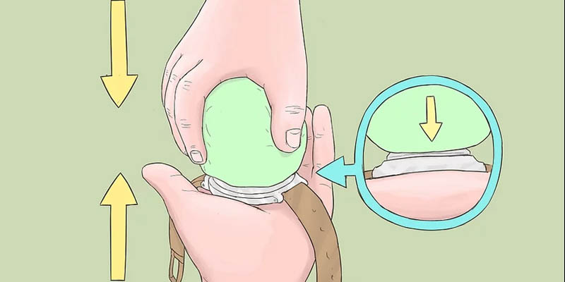 hướng dẫn d&ugrave;ng đặt b&oacute;ng cao su đ&uacute;ng vị tr&iacute; để thực hiện th&aacute;o đồng hồ