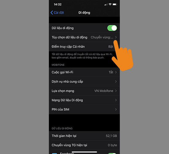 Tùy chọn dữ liệu