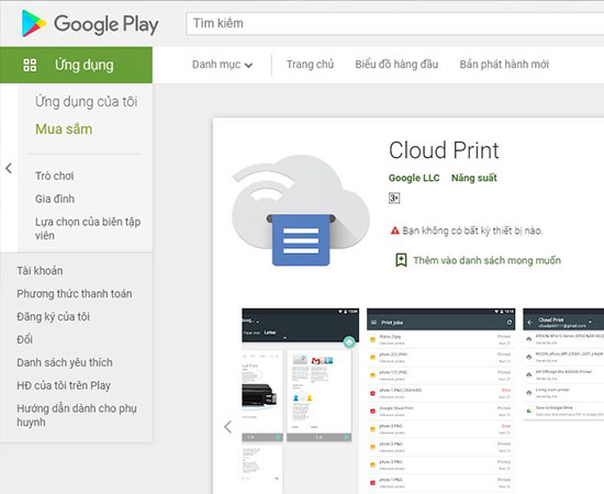 C&ocirc;ng nghệ in kh&ocirc;ng d&acirc;y Google Cloud Print
