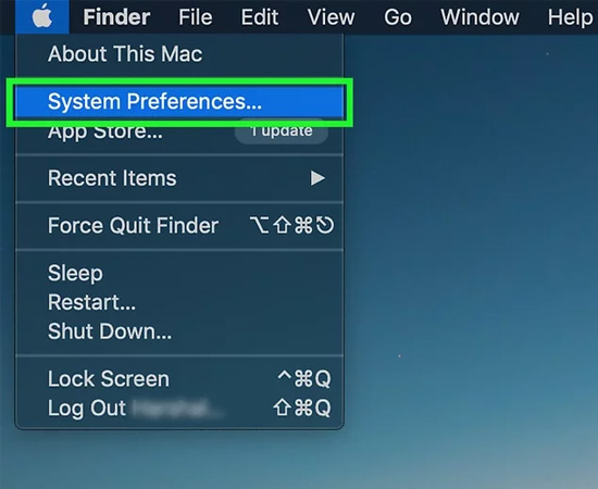 chọn system preferences...
