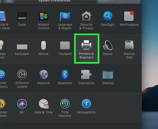 chọn printers & scanners