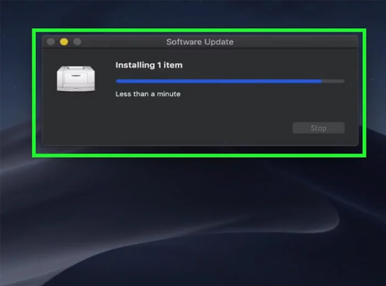 máy in đang kết nối với mac