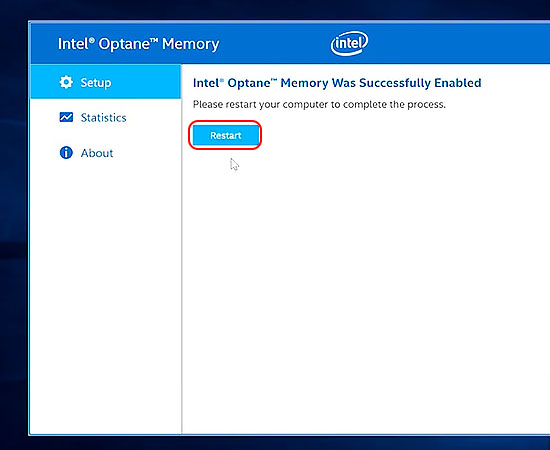 Sau khi kích hoạt thì chương trình sẽ yêu cầu bạn reset máy 1 lần nữa và bạn đã cài đặt thành công Intel® Optane™.