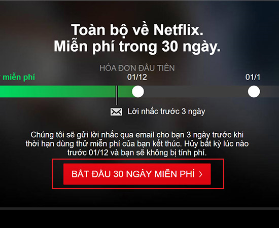 Kích vào bắt đầu miễn phí với 30 ngày.