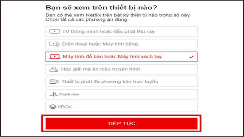 Số lượng thiết bị phụ thuộc vào vào gói phí bạn chọn ở trên
