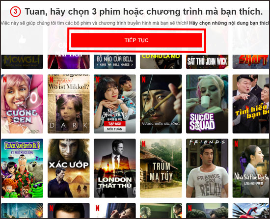 Bạn hãy chọn 3 tiêu đề phim mà bạn thích 