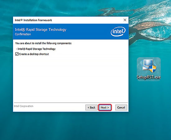 Sau khi tải về và chạy chương trình cài đặt RST cho máy tính.