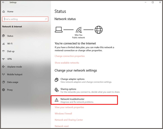 network troubleshooter