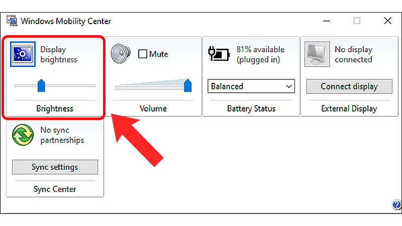 Chỉnh độ sáng tại Display brightness