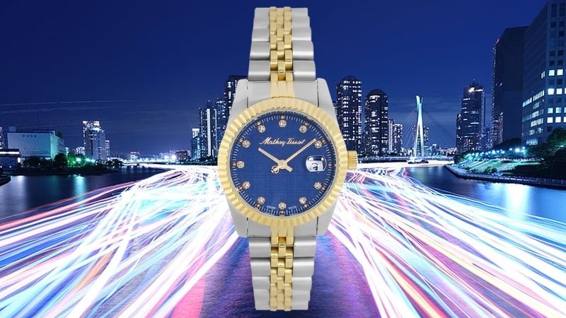 Mathey Tissot D810BU có dây đeo bền bỉ, chất liệu chống ăn mòn