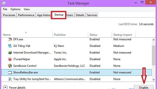 tắt c&aacute;c phần mềm kh&ocirc;ng cần thiết