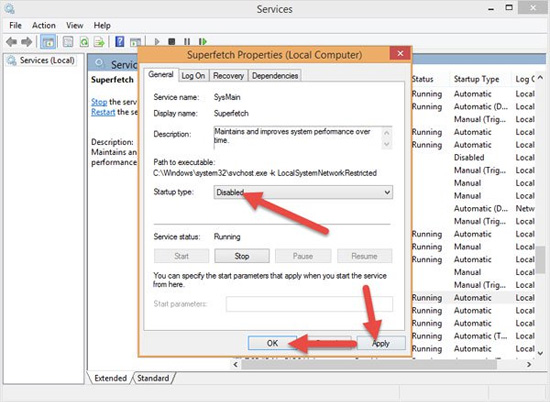v&ocirc; hiệu h&oacute;a superfetch