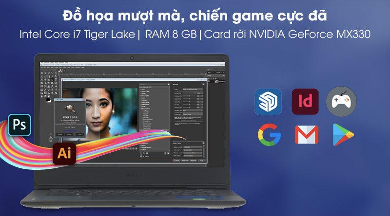 Thoải mái code và chơi game nặng với laptop cao cấp Dell Vostro 3400 i7