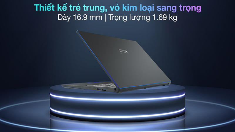 MSI Prestige 15 A11SC i7 có thiết kế đen huyền bí, sang trọng cùng cấu hình siêu khủng