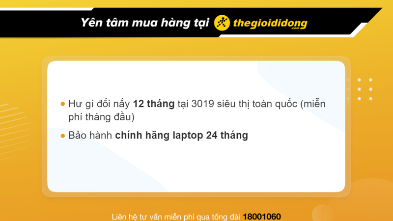 Chính sách bảo hành khi mua laptop tại Thế Giới Di Động