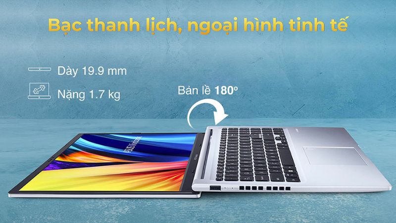 Laptop Asus sở hữu bản lề mở 180 độ