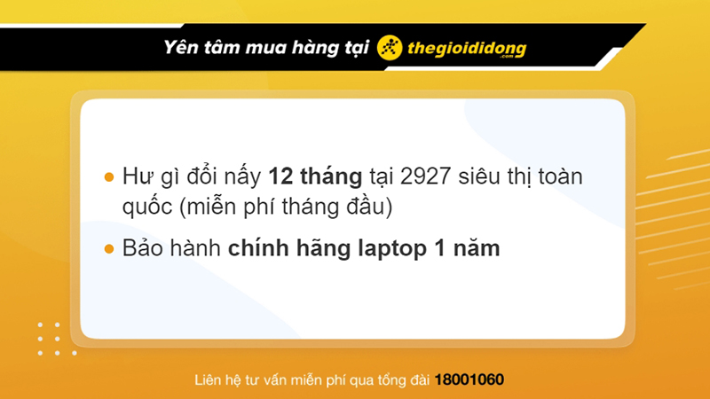 Chính sách bảo hành dòng laptop HP Pavilion tại Thế Giới Di Động