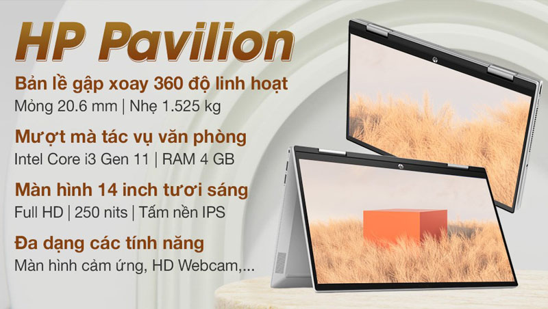 Laptop HP Pavilion X360 14 dy0172TU i3 cho bạn một trải nghiệm tuyệt vời