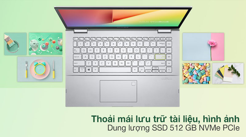 Laptop Asus VivoBook Flip 14 mang đến không gian hiển thị thoải mái