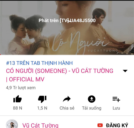video sẽ được hiển thị trên tivi