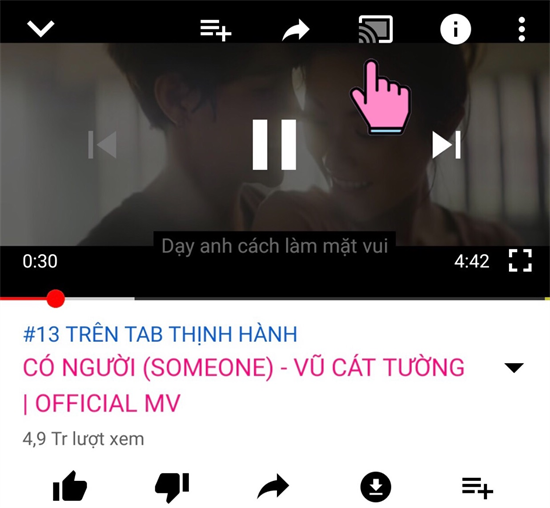 chọn vào biểu tượng kết nối