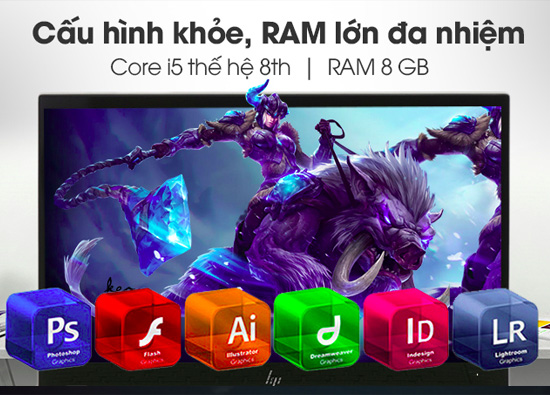 Được trang bị bộ vi xử lý CPU Intel Core i5 thế hệ thứ 8 trở lên