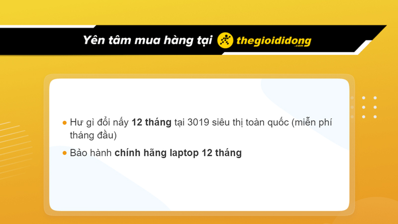  Chính sách bảo hành laptop tại Thế Giới Di Động