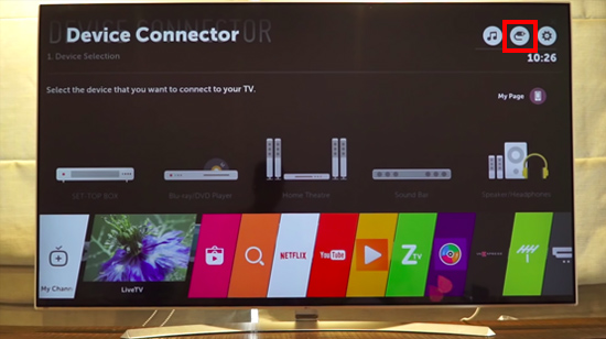 Nhấn chọn biểu tượng inputs