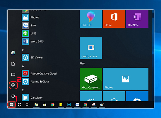 Nhấn ph&iacute;m Windows v&agrave; chọn C&agrave;i đặt.