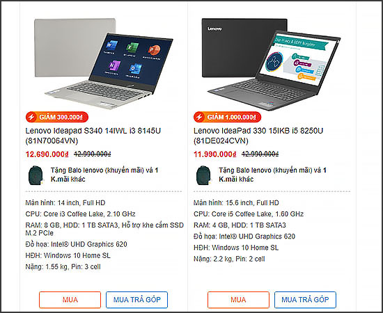 Ổ cứng SSD Tốc độ cao với cấu hình thấp nhất, có giá gần 10 triệu ở Thế Giới Di Động được một dòng laptop Lenovo IdeaPad được tích hợp sẵn SSD NVMe PCIe tốc độ truy xuất cực nhanh.