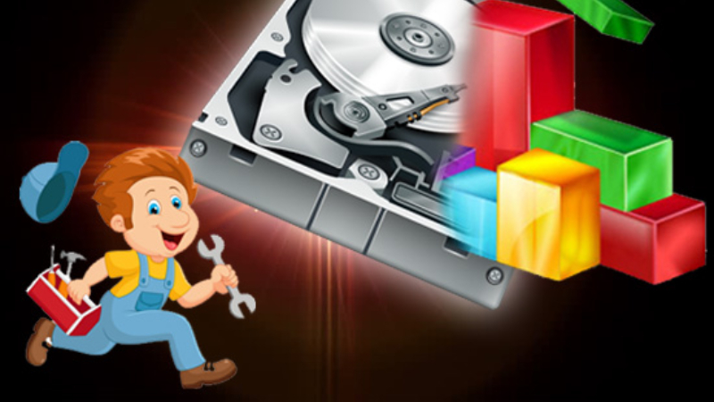 Phân mảnh ổ cứng là hiện tượng dữ liệu các file trong ổ cứng nằm rải rác khắp nơi trong ổ đĩa