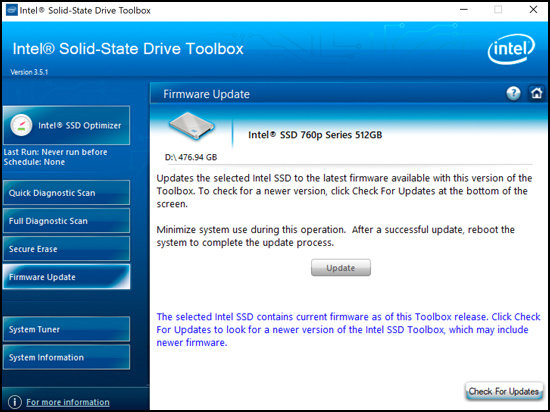 Cập nhật Firmware cho SSD
