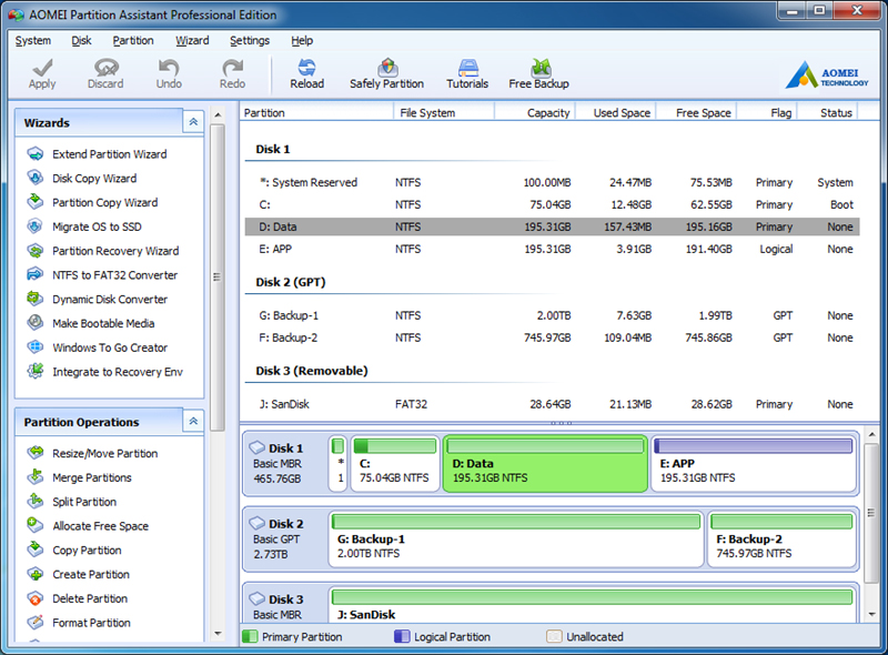 Phần mềm AOMEI Partition Assistant