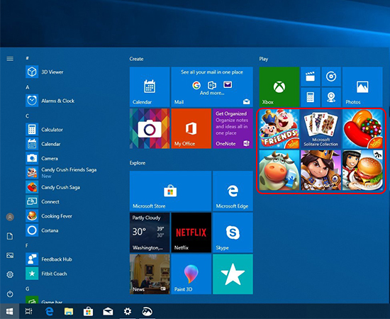 Các trò chơi được cài đặt sẵn khi bạn mua máy