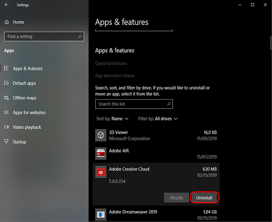 Click chuột trái và chọn Uninstall