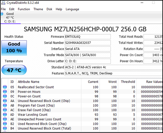  Phần mềm CrystalDiskInfo