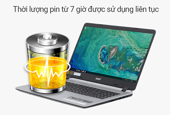 Thời lượng pin lên tới 7 tiếng khi sử dụng liên tục