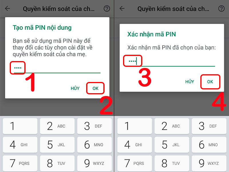 Tạo và xác nhận mã PIN